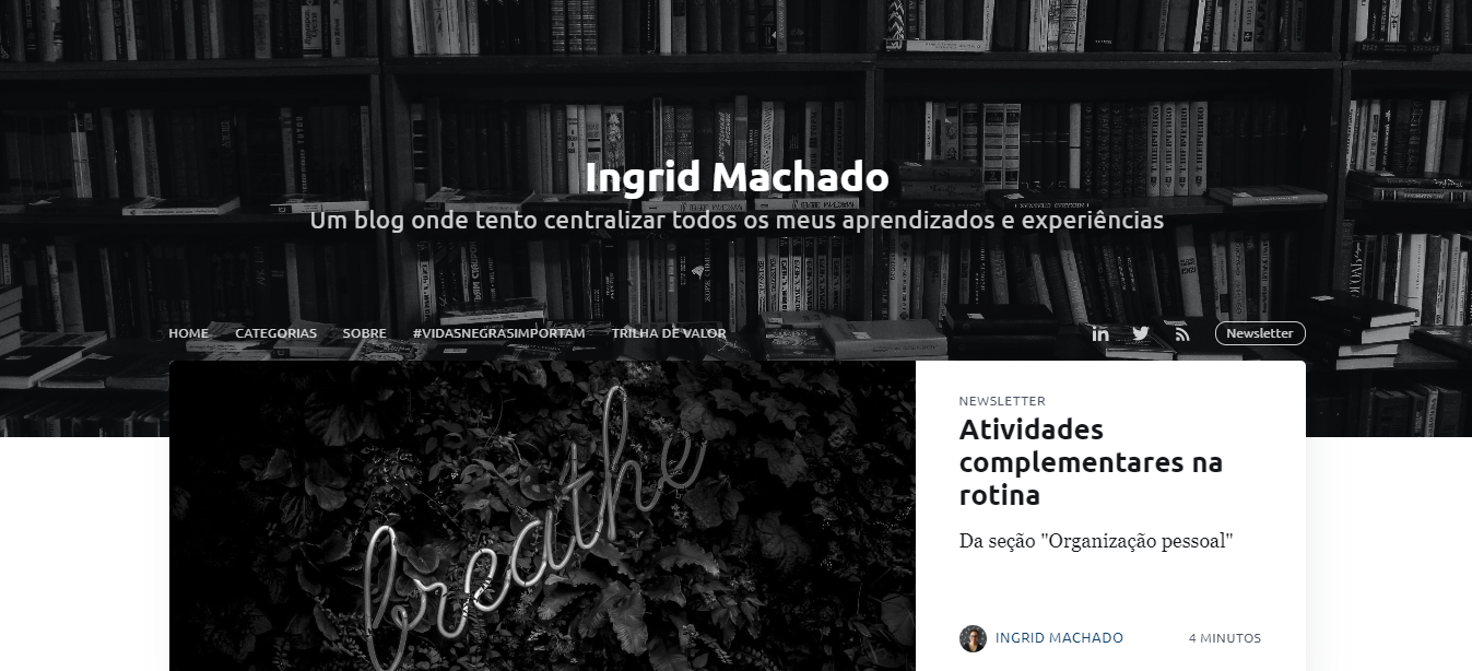 Print do segundo layout do blog