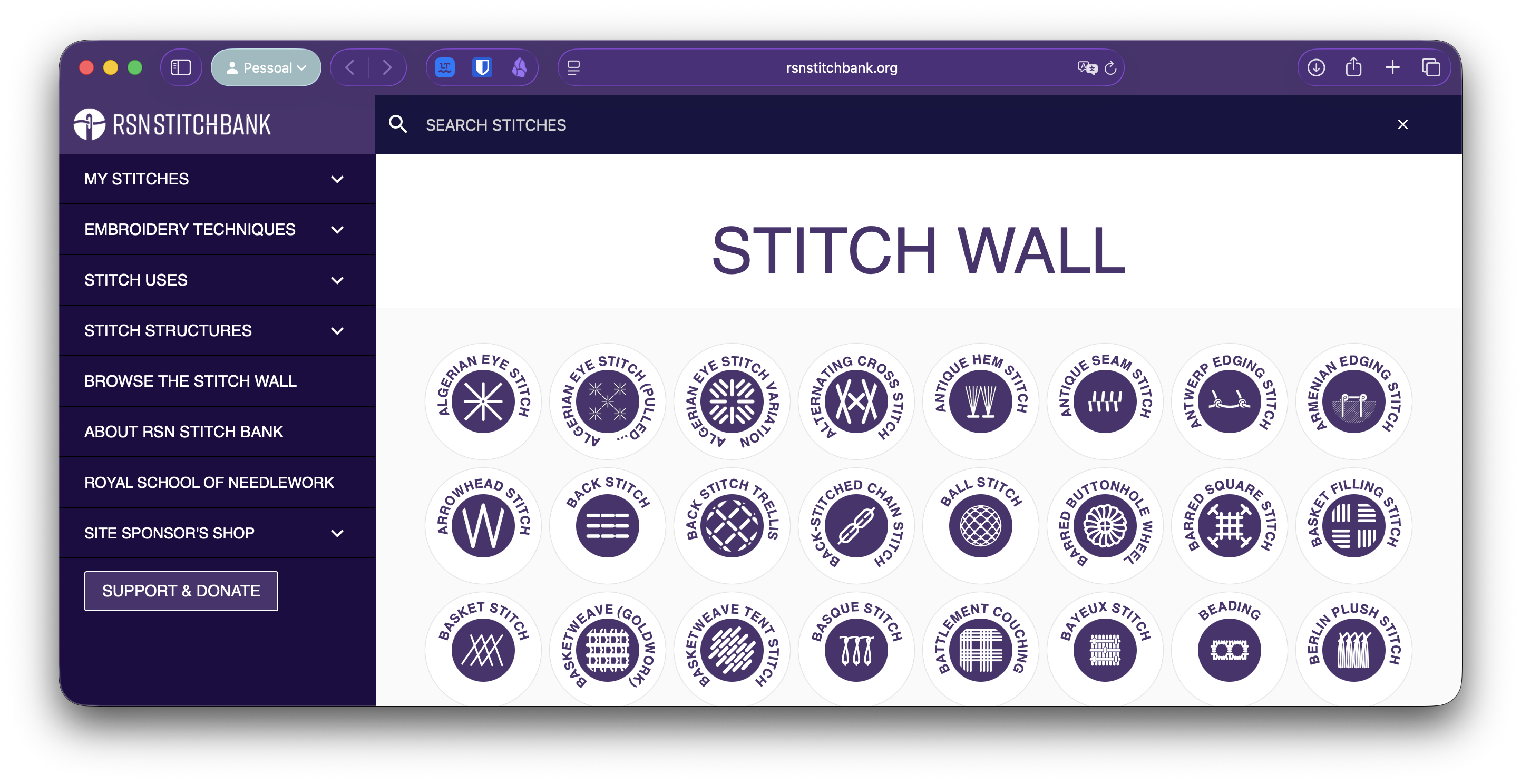 Busca na stitch wall