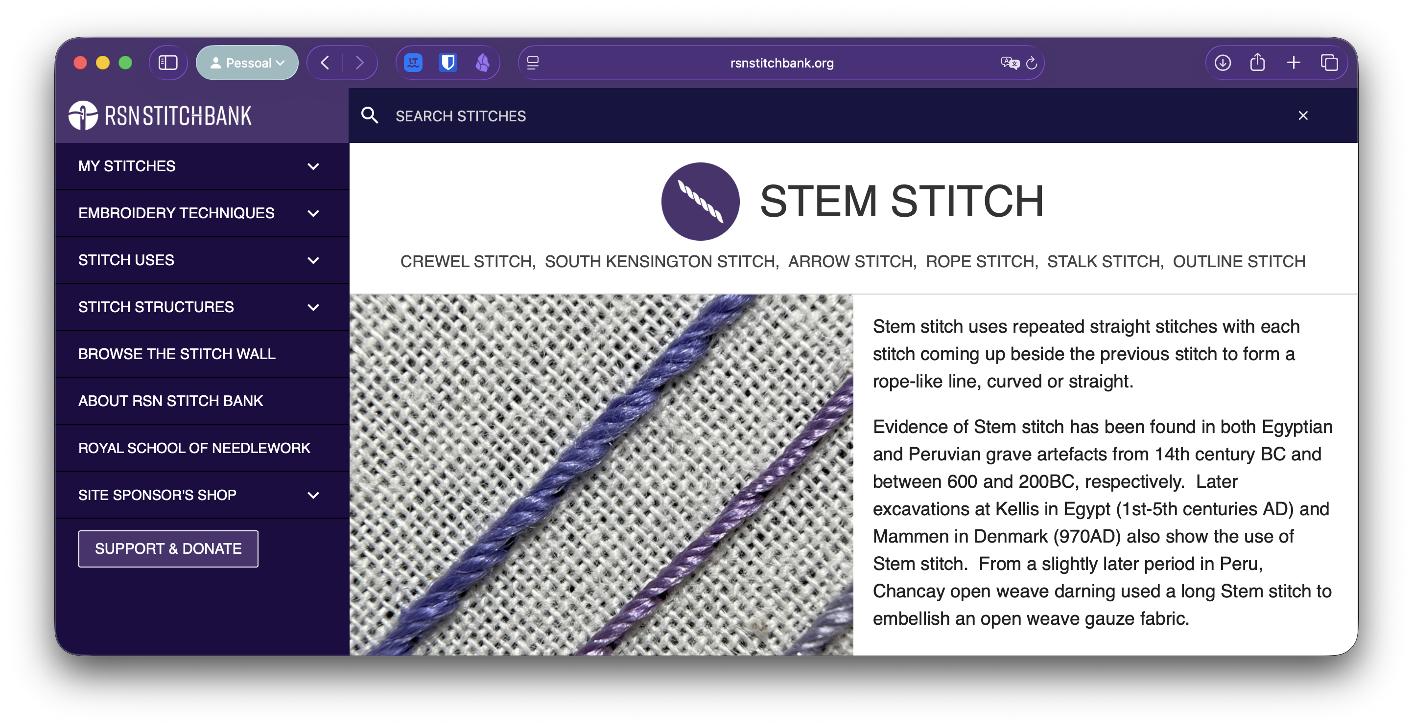 Descrição do ponto