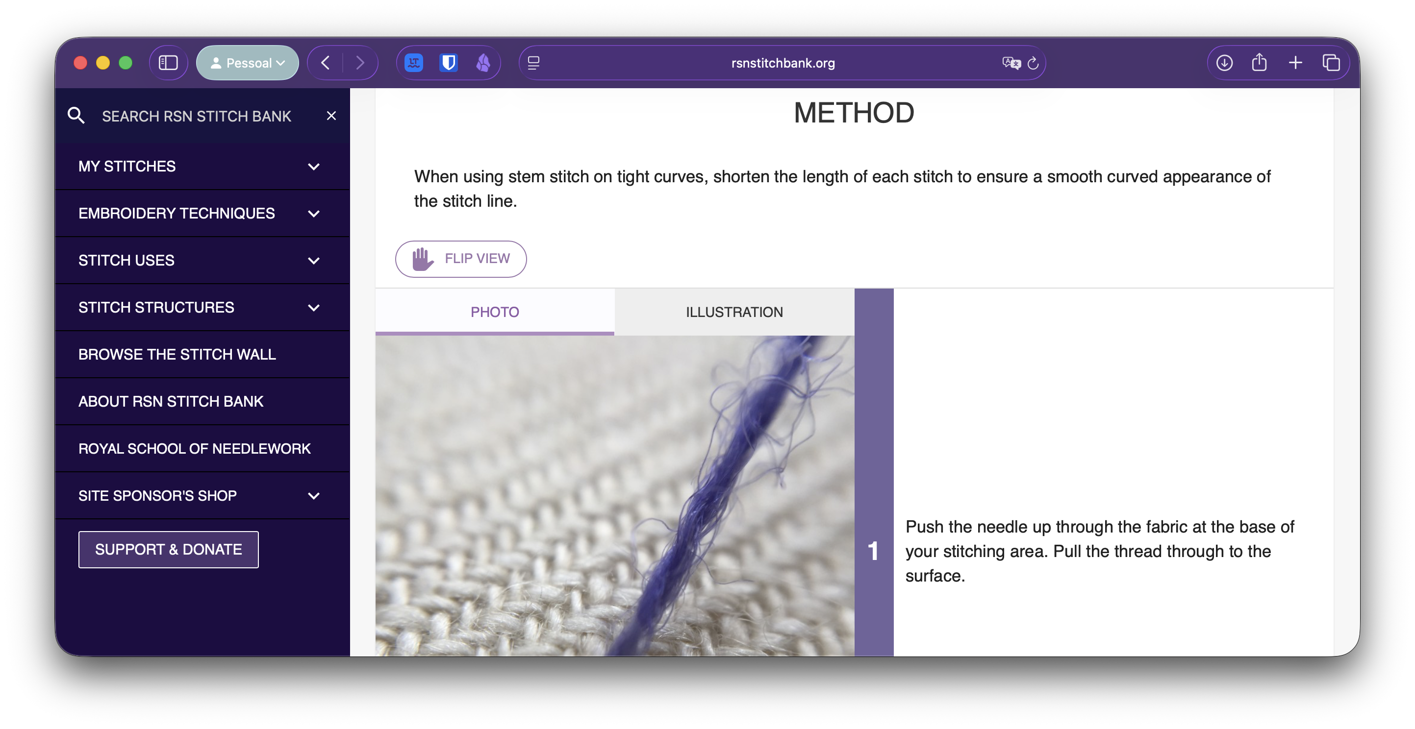 Descrição do ponto