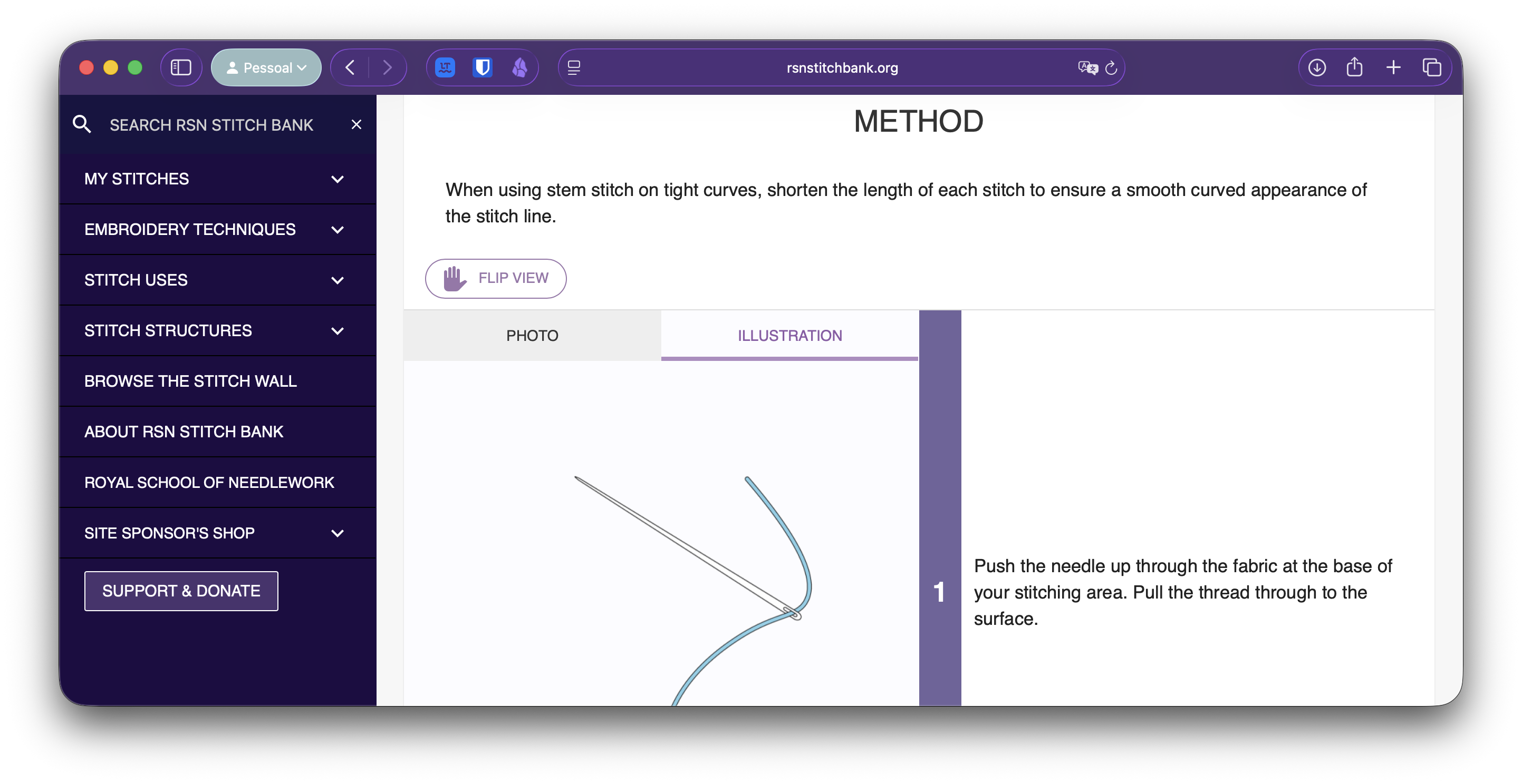 Descrição do ponto