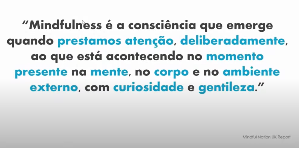"Slide mostrando a definição de mindfulness"