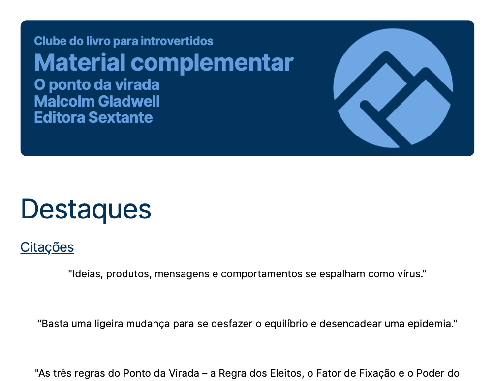 Material complementar com o layout novo