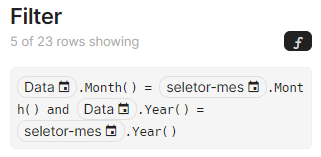 Print da fórmula do filtro