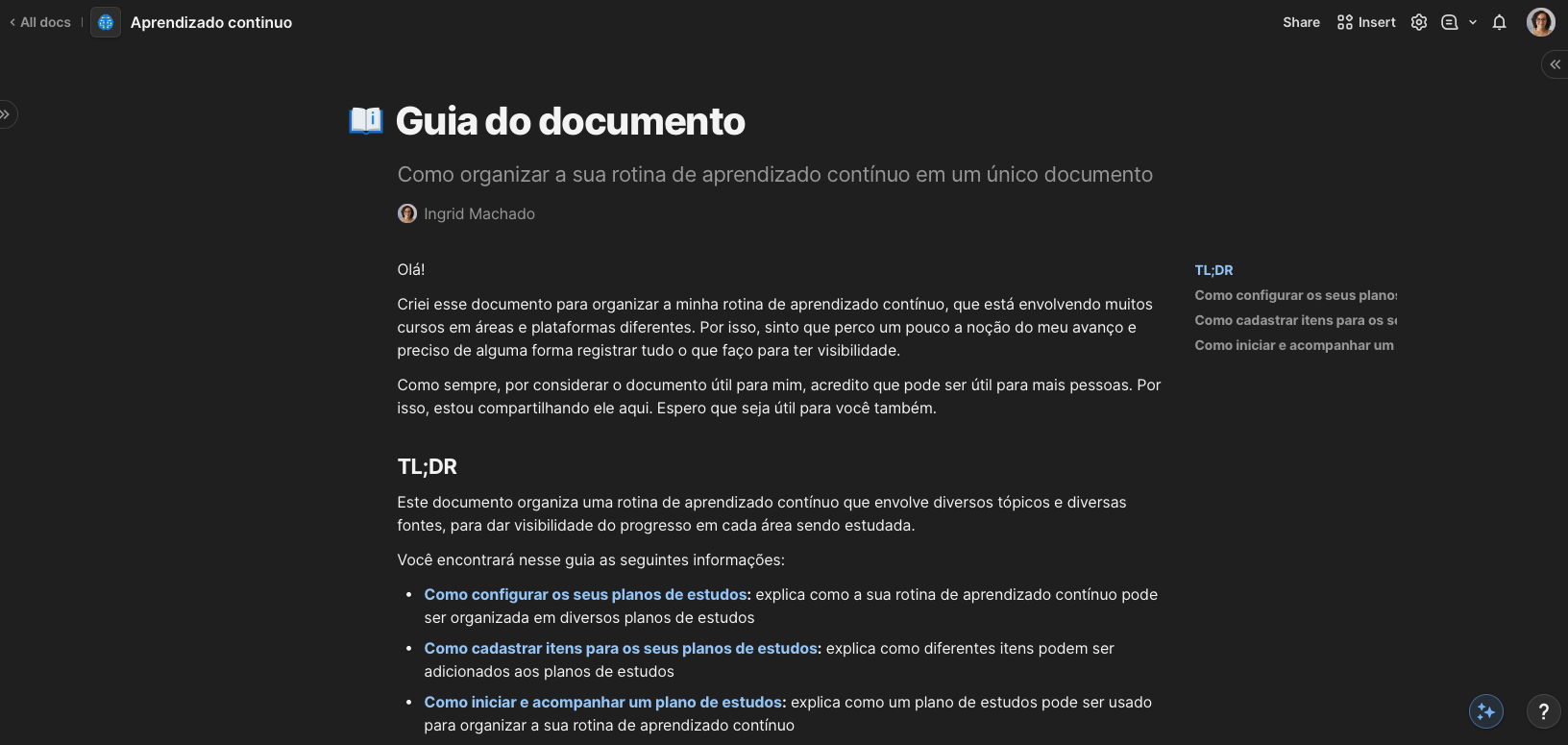 Primeira versão do guia do documento