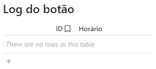 Print da tabela "Log do botão"