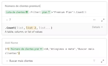 Print do assistente de fórmulas com uma fórmula renomeada