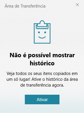 Janela pop-up com a funcionalidade desativada