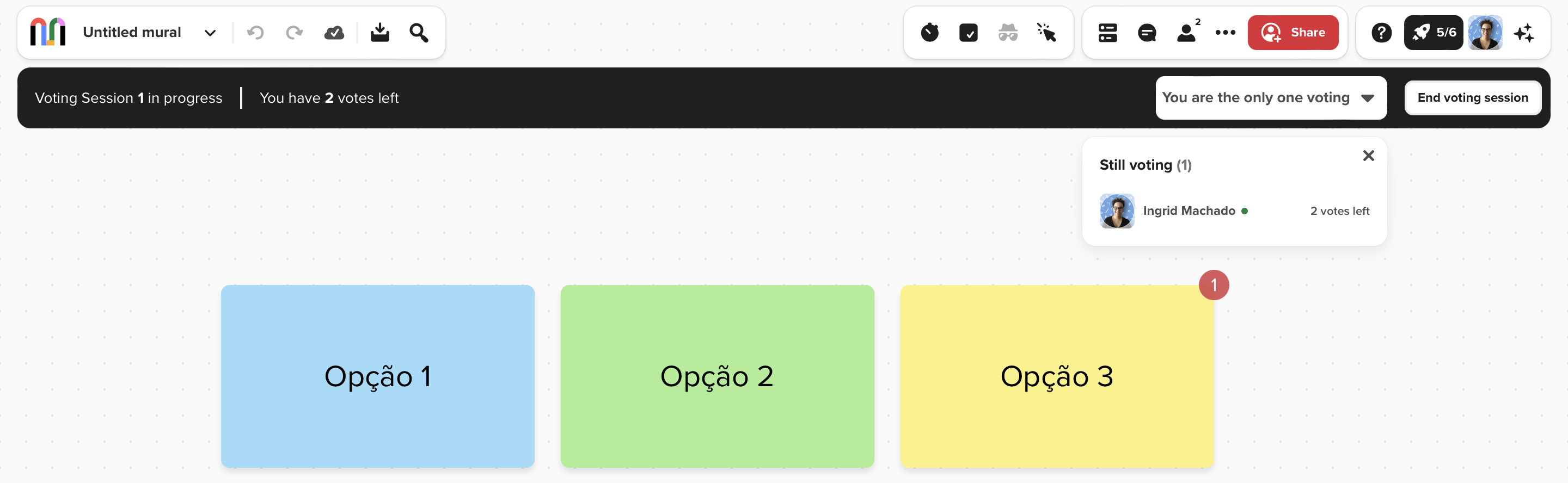 Print de uma seção de votação em andamento