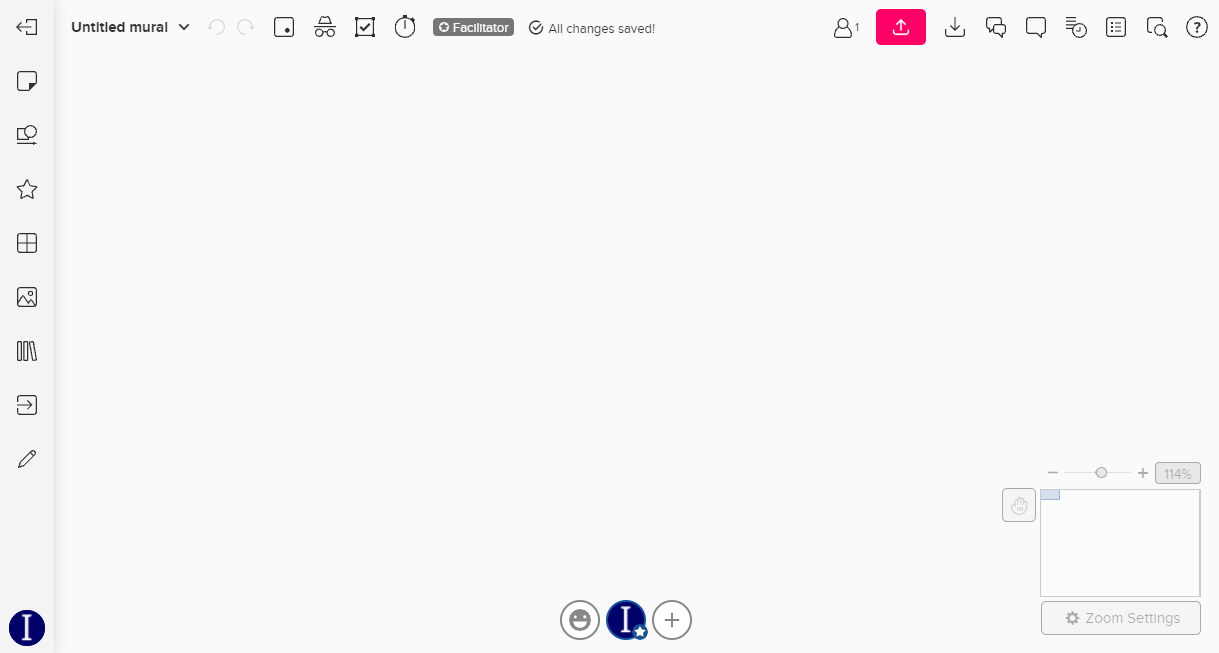 Print da tela inicial de um mural vazio