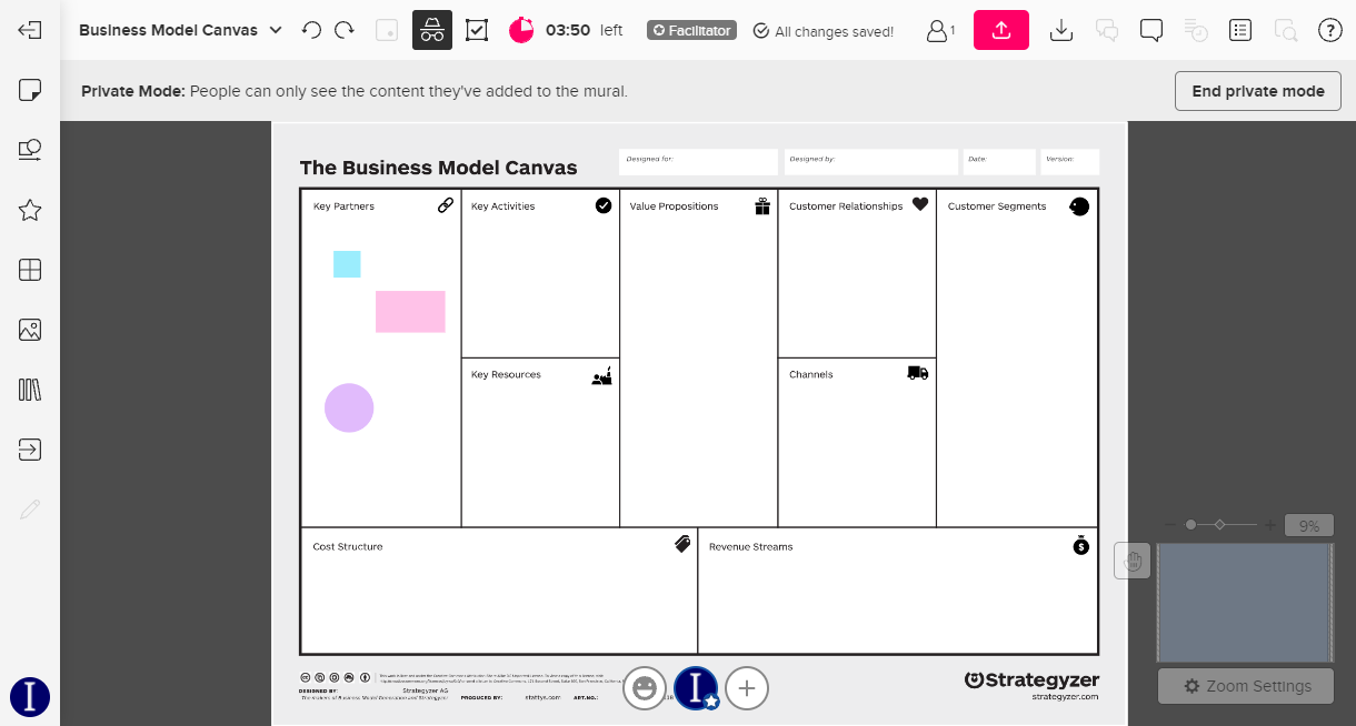 Print da tela inicial de um mural com elementos incluídos