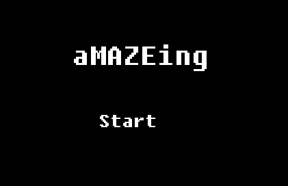 Tela inicial feita no Paint com o fundo preto e letras brancas