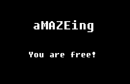 Tela do final do jogo com vitória feita no Paint com o fundo preto e letras brancas