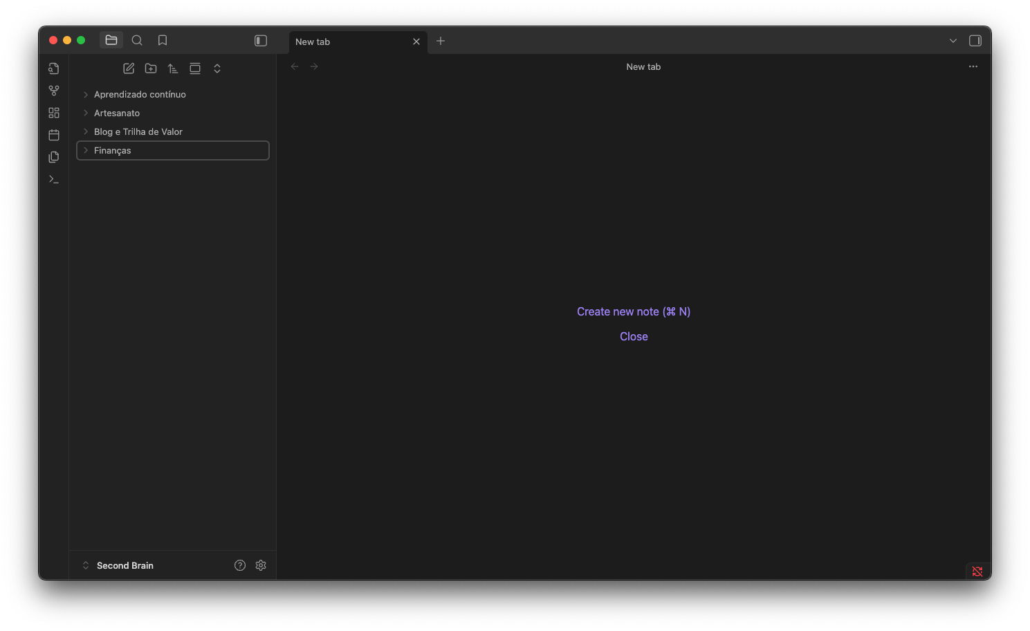 Configuração inicial com as 4 pastas