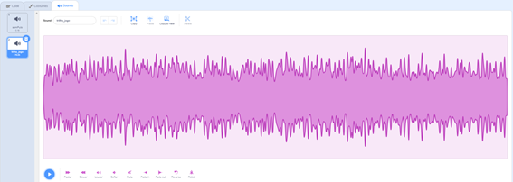 Área com o som de fundo de jogo adicionado