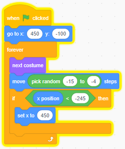 Script para a movimentação do inimigo