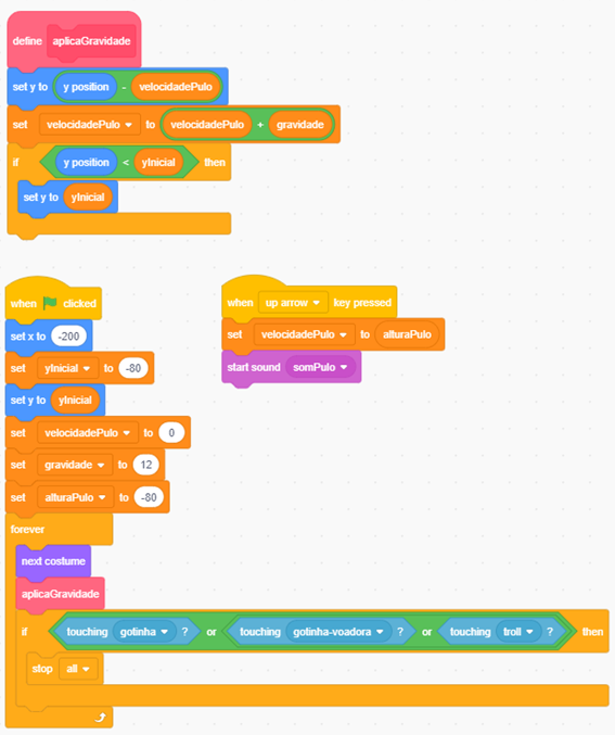 Script da bruxinha com a detecção de colisão com cada inimigo adicionada