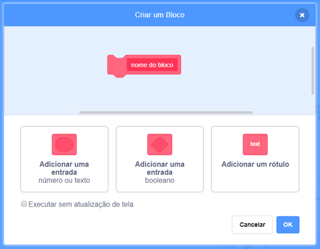 Imagem com os blocos customizados