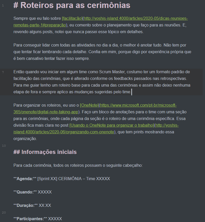 Typora no modo de código fonte