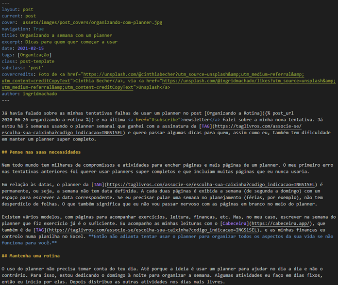Texto do post copiado do Typora para o VS Code